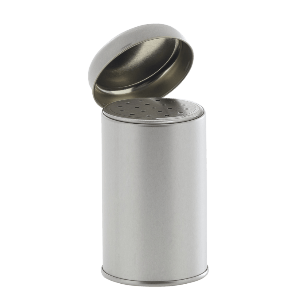 Spice shaker cans 56/90 silver 175 ml with metal-shaker
