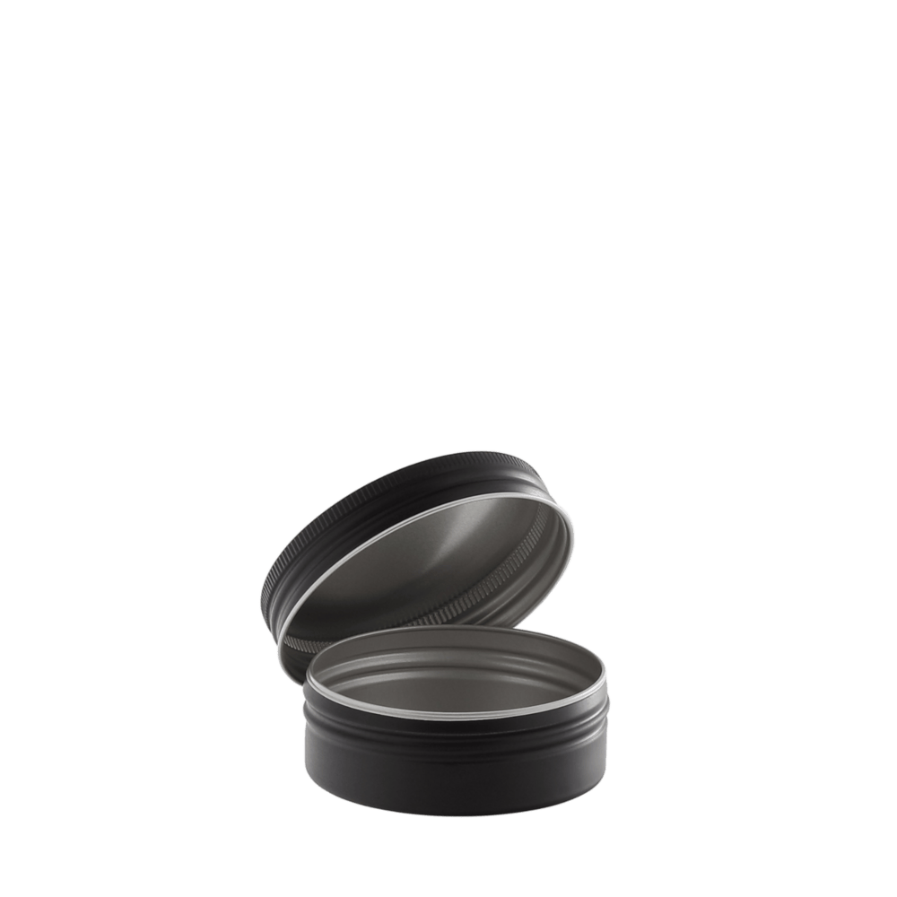 Alu screw-cap tins 51/19 black 35 ml