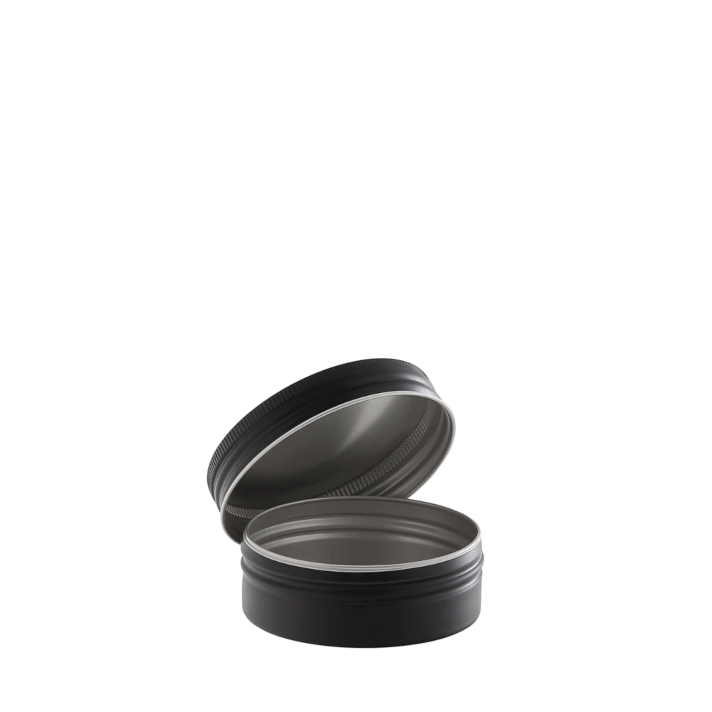 Alu screw-cap tins 51/19 black 35 ml