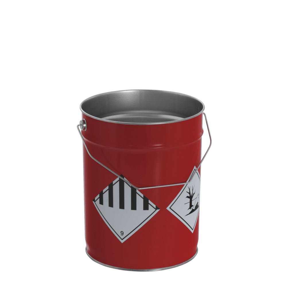 Metal pails 10 litre red without lid 