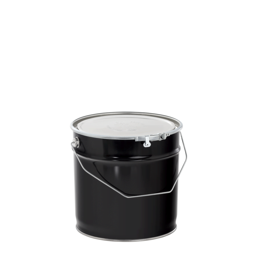 Zero Waste metal buckets 8 litre black food safe with lid embossing