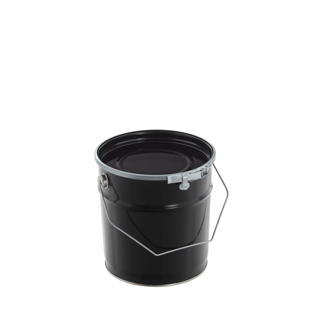 Metal pails food safe shiny black 3 litre