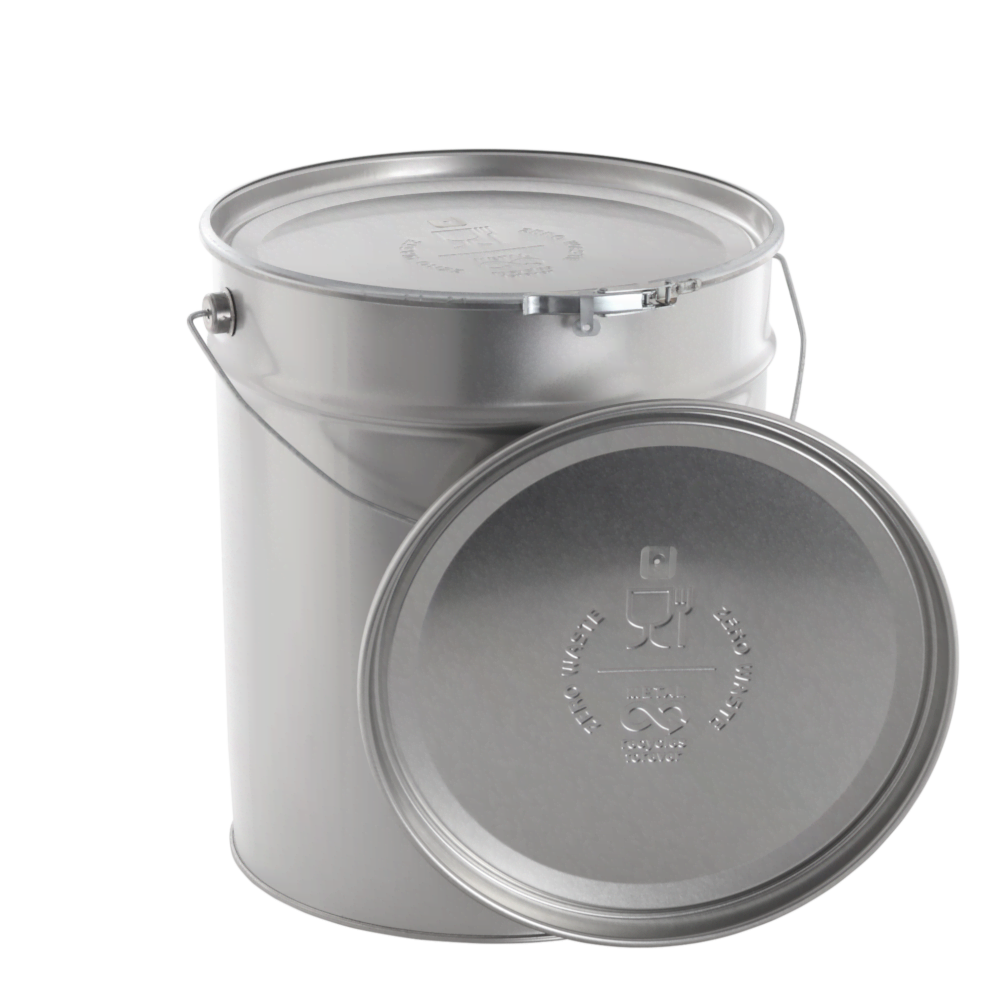 Coffee roasting pails 30 litre with vent hole and lid embossing