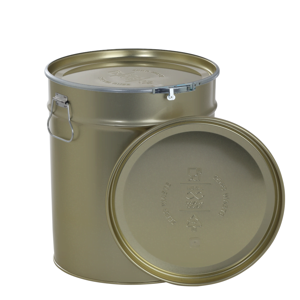 Zero Waste Rösteimer 30 Liter gold Seitenfallgriffe und Entlüftungsloch