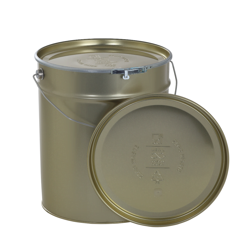 Zero Waste Rösteimer 30 Liter gold Bügelgriff und Entlüftungsloch