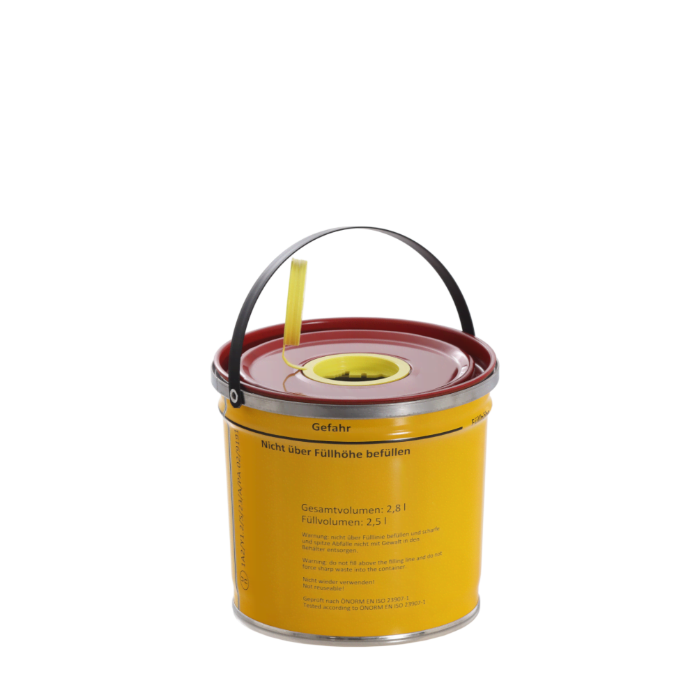 SafeCan Kanülenabwurfbehälter Metalleimer 2,5 Liter