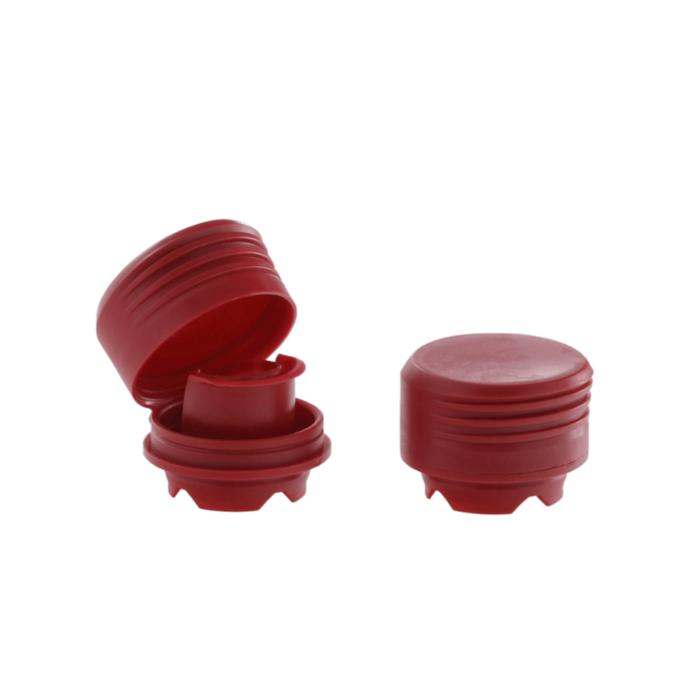 Spout closures bordeaux red